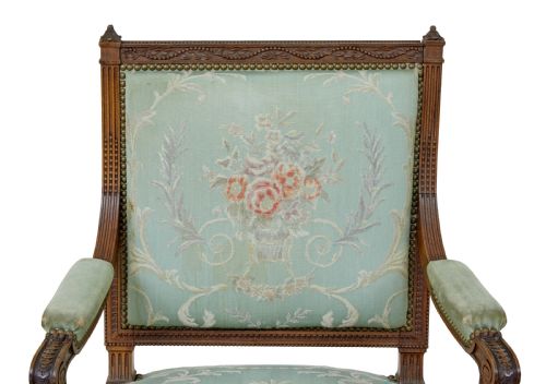 PAIR OF 19TH CENTURY FRENCH CARVED WALNUT ARMCHAIRS - ADDITIONAL PHOTO 7