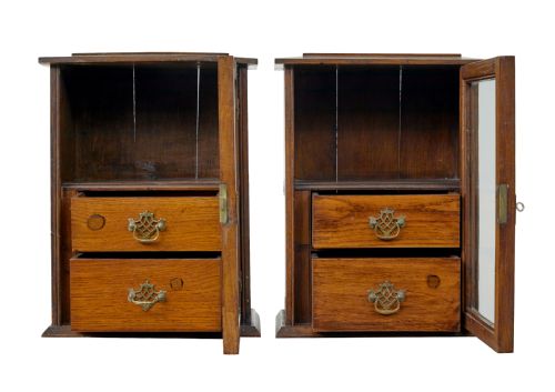 PAIR OF ENGLISH OAK SMALL CABINETS MADE FROM HMY OSBOURNE - ADDITIONAL PHOTO 1