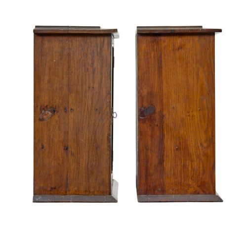 PAIR OF ENGLISH OAK SMALL CABINETS MADE FROM HMY OSBOURNE - ADDITIONAL PHOTO 4