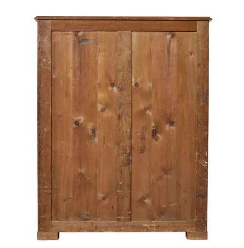 TALL 19TH CENTURY ELM SECRETAIRE CHEST OF DRAWERS - ADDITIONAL PHOTO 5