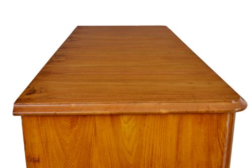 TALL 19TH CENTURY ELM SECRETAIRE CHEST OF DRAWERS - ADDITIONAL PHOTO 9