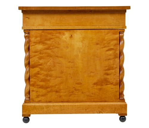 SWEDISH EARLY 20TH CENTURY CARVED BIRCH PEDESTAL DESK - ADDITIONAL PHOTO 3