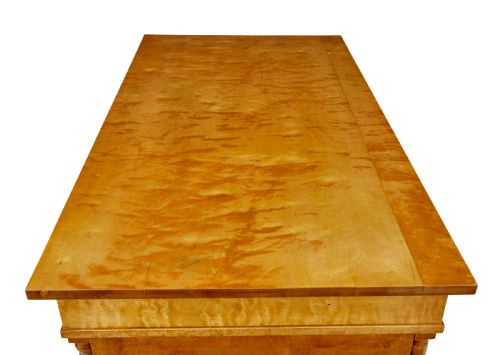 SWEDISH EARLY 20TH CENTURY CARVED BIRCH PEDESTAL DESK - ADDITIONAL PHOTO 9