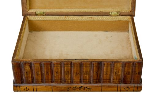 19TH CENTURY BOOK SHAPED INLAID OLIVE BOX - ADDITIONAL PHOTO 6