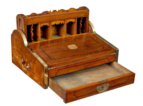 19TH CENTURY CAMPAIGN METAMORPHIC CAMPHOR WRITING SLOPE - ADDITIONAL PHOTO 1
