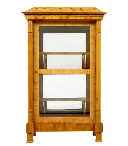 FINE PAIR OF BIEDERMEIER GLAZED ELM DISPLAY CABINETS - ADDITIONAL PHOTO 1