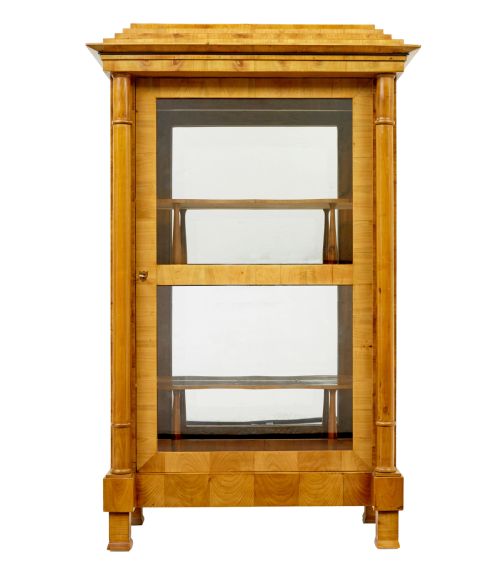FINE PAIR OF BIEDERMEIER GLAZED ELM DISPLAY CABINETS - ADDITIONAL PHOTO 2