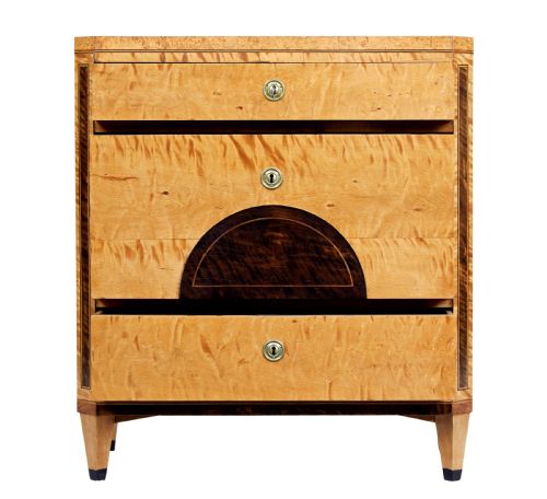 SWEDISH 19TH CENTURY INLAID BIRCH CHEST OF DRAWERS - ADDITIONAL PHOTO 2