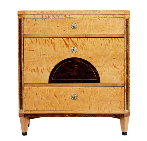 SWEDISH 19TH CENTURY INLAID BIRCH CHEST OF DRAWERS - ADDITIONAL PHOTO 3