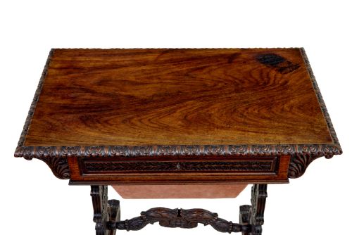 19TH CENTURY ANGLO INDIAN CARVED PADOUK SIDE TABLE - ADDITIONAL PHOTO 1