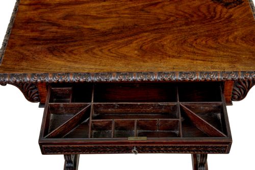 19TH CENTURY ANGLO INDIAN CARVED PADOUK SIDE TABLE - ADDITIONAL PHOTO 2