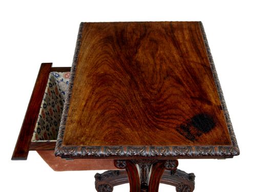19TH CENTURY ANGLO INDIAN CARVED PADOUK SIDE TABLE - ADDITIONAL PHOTO 4
