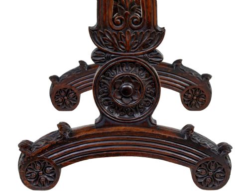 19TH CENTURY ANGLO INDIAN CARVED PADOUK SIDE TABLE - ADDITIONAL PHOTO 5