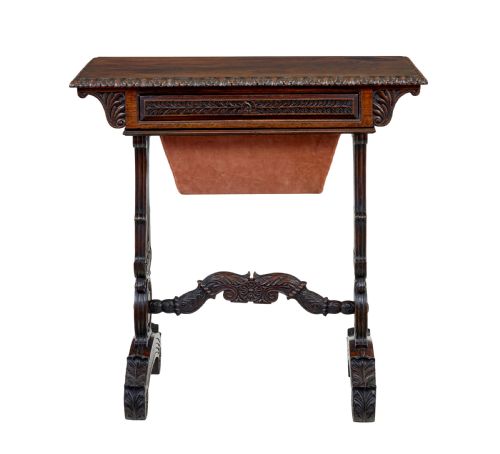 19TH CENTURY ANGLO INDIAN CARVED PADOUK SIDE TABLE - ADDITIONAL PHOTO 7