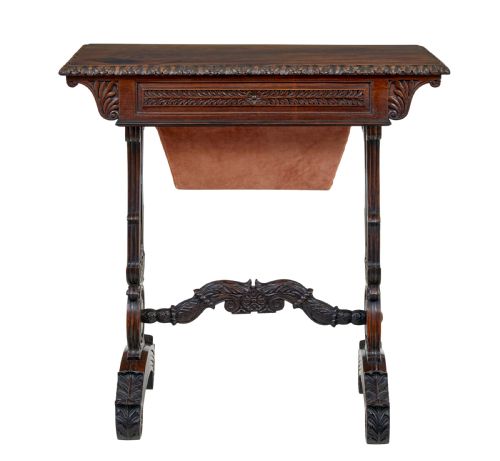 19TH CENTURY ANGLO INDIAN CARVED PADOUK SIDE TABLE - ADDITIONAL PHOTO 9