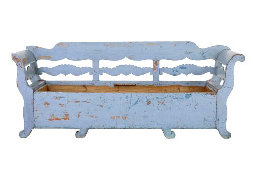 MID 19TH CENTURY LARGE PAINTED SWEDISH BENCH - ADDITIONAL PHOTO 2