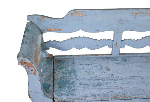MID 19TH CENTURY LARGE PAINTED SWEDISH BENCH - ADDITIONAL PHOTO 8