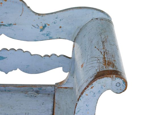 MID 19TH CENTURY LARGE PAINTED SWEDISH BENCH - ADDITIONAL PHOTO 9