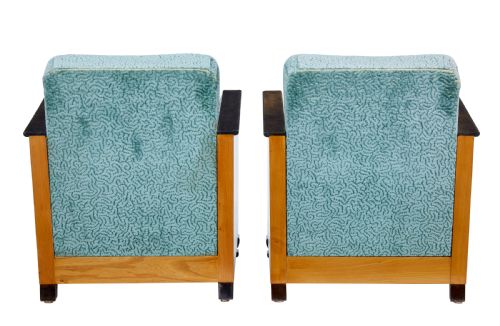 FINE PAIR OF SWEDISH ART DECO ELM AND BIRCH ARMCHAIRS - ADDITIONAL PHOTO 5