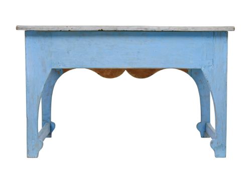 SHAPED MID 19TH CENTURY PAINTED SWEDISH PINE SIDE TABLE - ADDITIONAL PHOTO 4