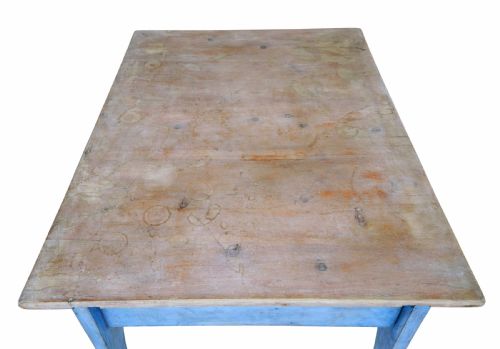 SHAPED MID 19TH CENTURY PAINTED SWEDISH PINE SIDE TABLE - ADDITIONAL PHOTO 5