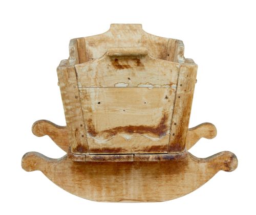SWEDISH MID 19TH CENTURY CARVED PINE ROCKING CRADLE - ADDITIONAL PHOTO 4