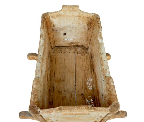 SWEDISH MID 19TH CENTURY CARVED PINE ROCKING CRADLE - ADDITIONAL PHOTO 6
