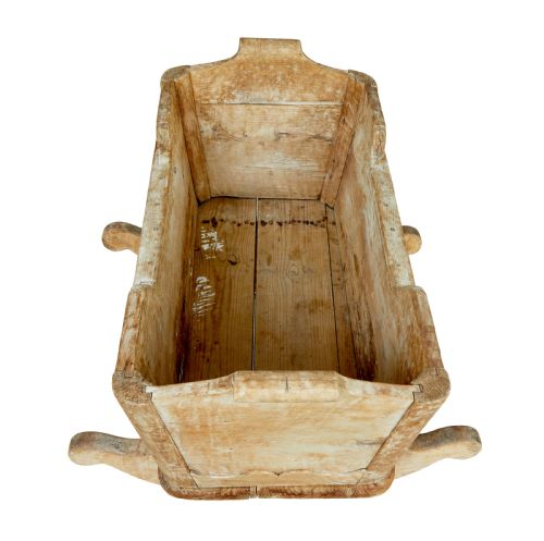 SWEDISH MID 19TH CENTURY CARVED PINE ROCKING CRADLE - ADDITIONAL PHOTO 7