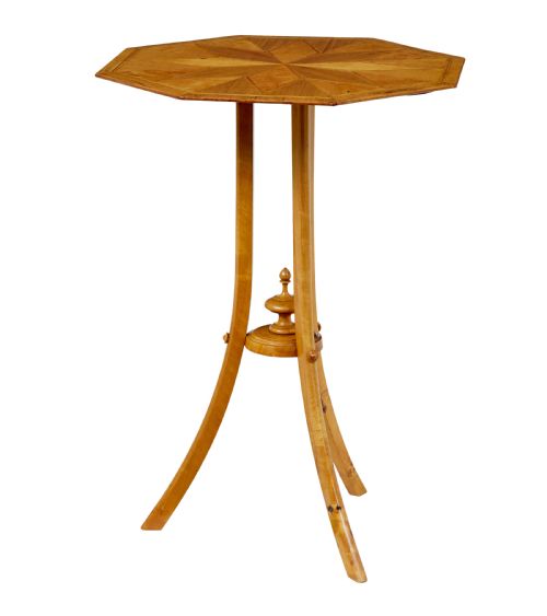 EARLY 20TH CENTURY INLAID BIRCH OCTAGONAL OCCASIONAL TABLE - ADDITIONAL PHOTO 2