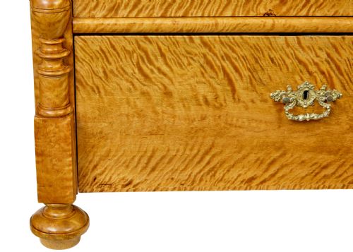 SWEDISH 19TH CENTURY TIGER BIRCH CHEST OF DRAWERS - ADDITIONAL PHOTO 6