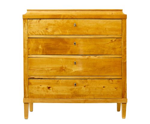 19TH CENTURY SWEDISH BIRCH CADDY TOP CHEST OF DRAWERS - ADDITIONAL PHOTO 1