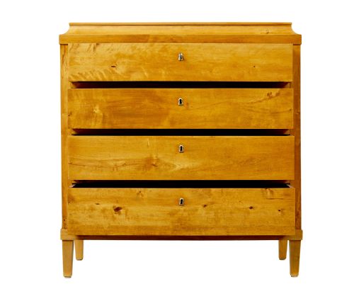 19TH CENTURY SWEDISH BIRCH CADDY TOP CHEST OF DRAWERS - ADDITIONAL PHOTO 2