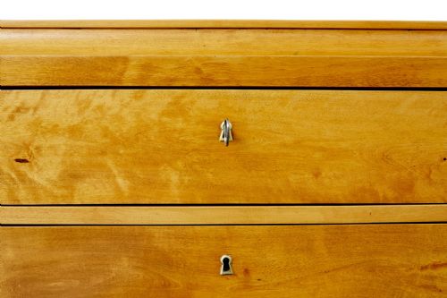 19TH CENTURY SWEDISH BIRCH CADDY TOP CHEST OF DRAWERS - ADDITIONAL PHOTO 7