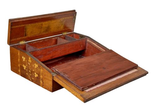19TH CENTURY INLAID IRISH KILLARNEY WRITING SLOPE - ADDITIONAL PHOTO 2