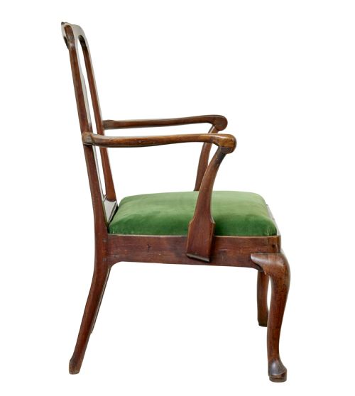 18TH CENTURY ENGLISH WALNUT STUDY ARMCHAIR - ADDITIONAL PHOTO 3