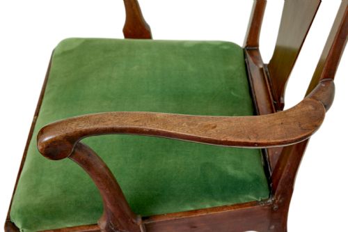 18TH CENTURY ENGLISH WALNUT STUDY ARMCHAIR - ADDITIONAL PHOTO 5