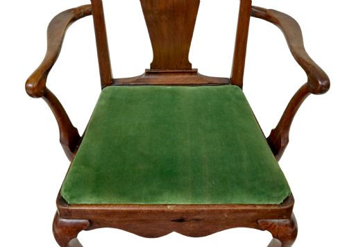 18TH CENTURY ENGLISH WALNUT STUDY ARMCHAIR - ADDITIONAL PHOTO 6