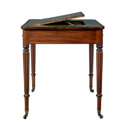 19TH CENTURY LATE GEORGIAN MAHOGANY AND LEATHER ARCHITECTS DESK - ADDITIONAL PHOTO 3