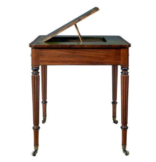 19TH CENTURY LATE GEORGIAN MAHOGANY AND LEATHER ARCHITECTS DESK - ADDITIONAL PHOTO 4
