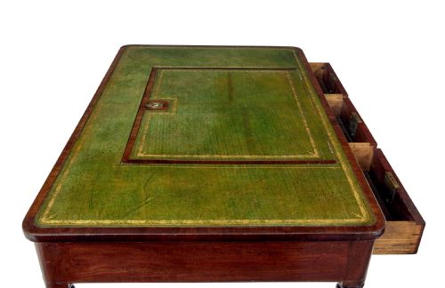 19TH CENTURY LATE GEORGIAN MAHOGANY AND LEATHER ARCHITECTS DESK - ADDITIONAL PHOTO 7
