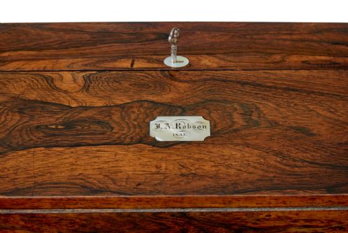 WILLIAM IV 19TH CENTURY TABLE TOP WRITING SLOPE - ADDITIONAL PHOTO 8