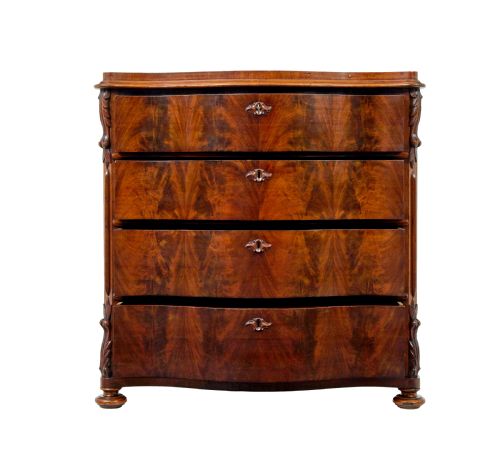 19TH CENTURY SWEDISH SERPENTINE MAHOGANY CHEST OF DRAWERS - ADDITIONAL PHOTO 2