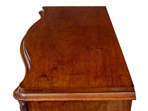 19TH CENTURY SWEDISH SERPENTINE MAHOGANY CHEST OF DRAWERS - ADDITIONAL PHOTO 9