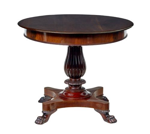 CARVED 19TH CENTURY OVAL CENTER TABLE - ADDITIONAL PHOTO 1