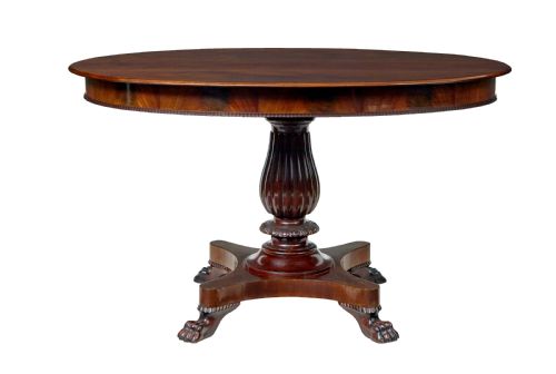 CARVED 19TH CENTURY OVAL CENTER TABLE - ADDITIONAL PHOTO 2