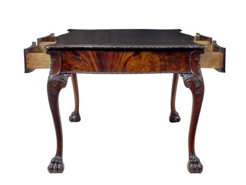 MID 19TH CENTURY ENGLISH PARTNERS DESK IN THE CHIPPENDALE TASTE - ADDITIONAL PHOTO 3
