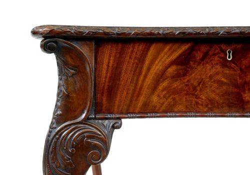 MID 19TH CENTURY ENGLISH PARTNERS DESK IN THE CHIPPENDALE TASTE - ADDITIONAL PHOTO 6