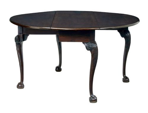 18TH CENTURY CARVED MAHOGANY DROP LEAF TABLE - ADDITIONAL PHOTO 2
