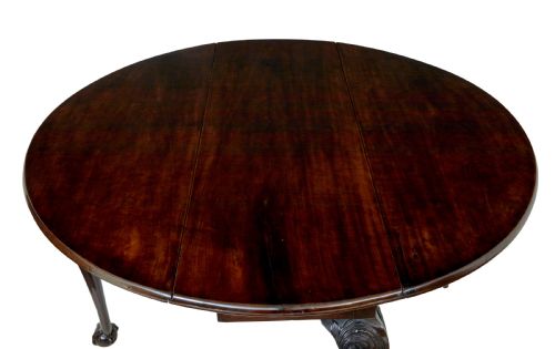 18TH CENTURY CARVED MAHOGANY DROP LEAF TABLE - ADDITIONAL PHOTO 5