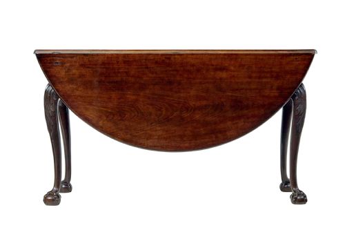 18TH CENTURY CARVED MAHOGANY DROP LEAF TABLE - ADDITIONAL PHOTO 6